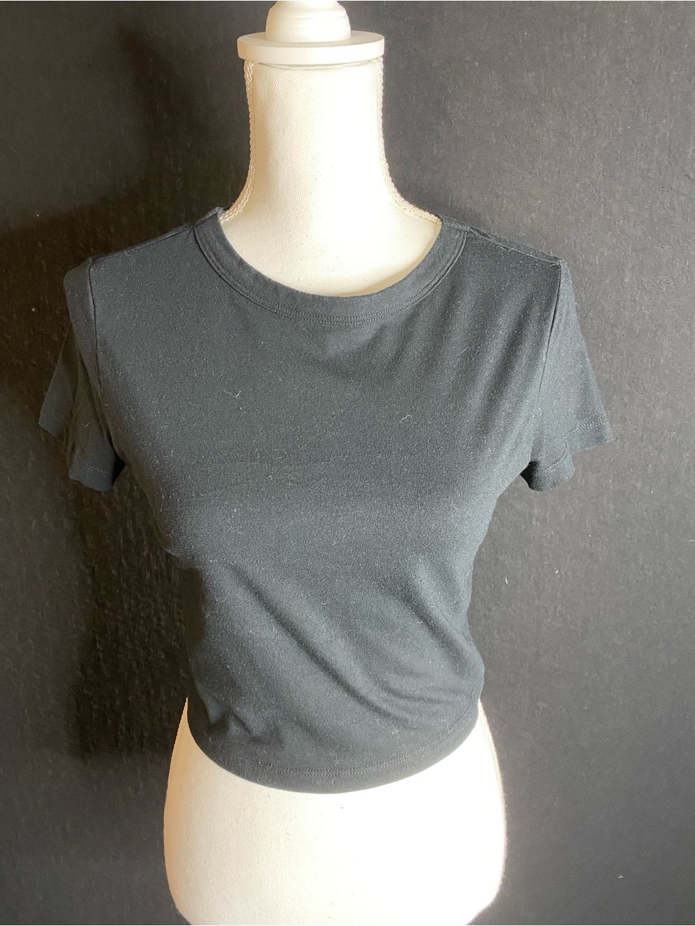 wild fable Black Cropped Crewneck Tee